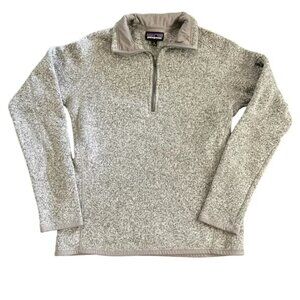 Patagonia Better Sweater Pullover Small 1/4 Zip Heather Grey Birch White Fleece